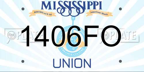 1406FO Mississippi License Plate