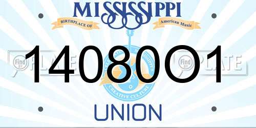 14080O1 Mississippi License Plate