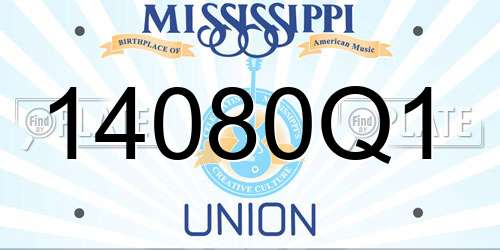 14080Q1 Mississippi License Plate