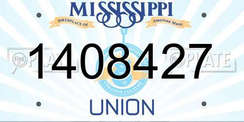 1408427 Mississippi License Plate