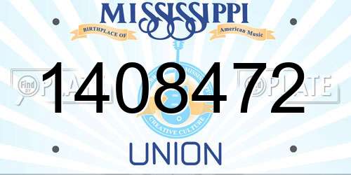 1408472 Mississippi License Plate