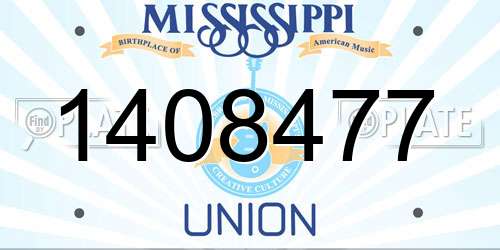 1408477 Mississippi License Plate