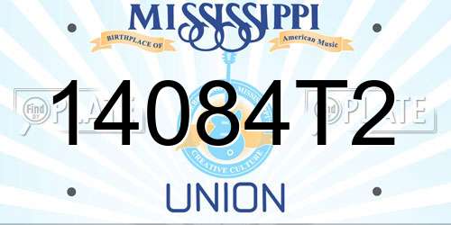 14084T2 Mississippi License Plate