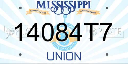 14084T7 Mississippi License Plate