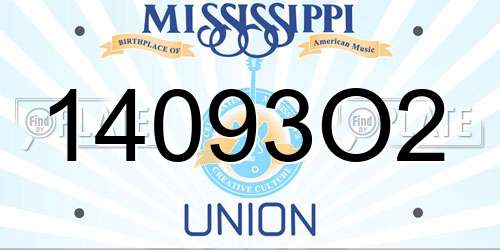 14093O2 Mississippi License Plate