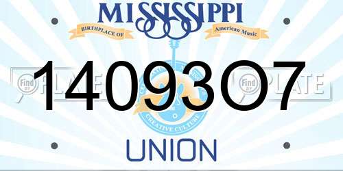 14093O7 Mississippi License Plate