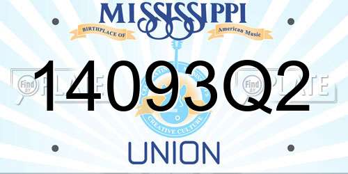 14093Q2 Mississippi License Plate