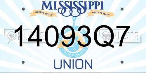 14093Q7 Mississippi License Plate