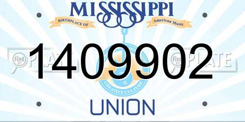 1409902 Mississippi License Plate