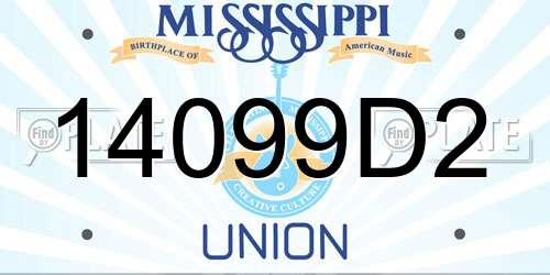 14099D2 Mississippi License Plate