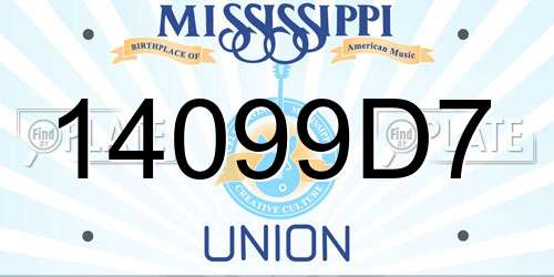 14099D7 Mississippi License Plate