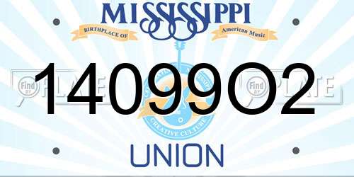 14099O2 Mississippi License Plate