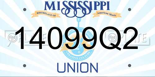 14099Q2 Mississippi License Plate