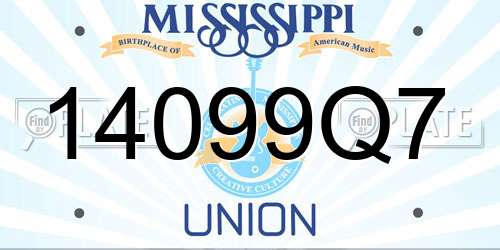 14099Q7 Mississippi License Plate