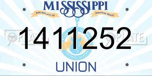 1411252 Mississippi License Plate