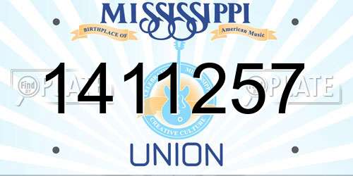 1411257 Mississippi License Plate