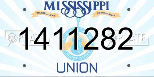1411282 Mississippi License Plate