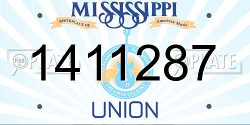 1411287 Mississippi License Plate