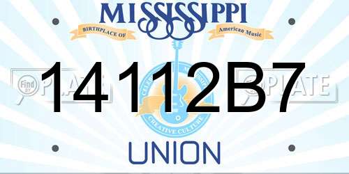14112B7 Mississippi License Plate