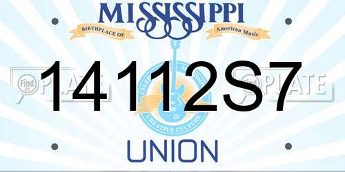 14112S7 Mississippi License Plate