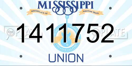 1411752 Mississippi License Plate