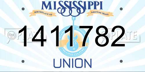 1411782 Mississippi License Plate