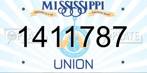 1411787 Mississippi License Plate