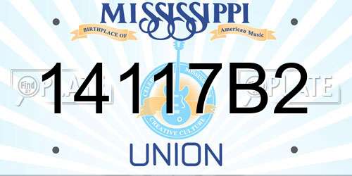 14117B2 Mississippi License Plate