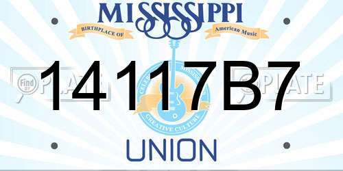 14117B7 Mississippi License Plate