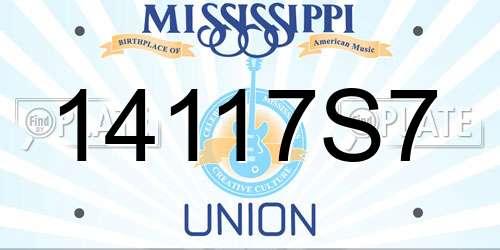 14117S7 Mississippi License Plate