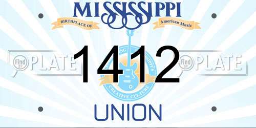 1412 Mississippi License Plate