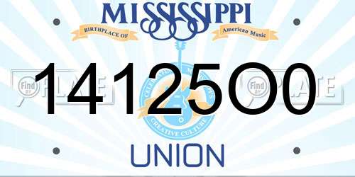 14125O0 Mississippi License Plate