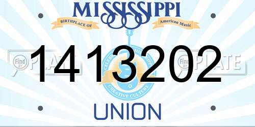 1413202 Mississippi License Plate