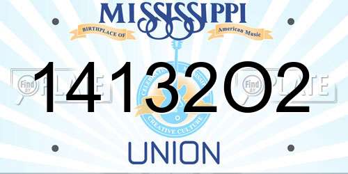 14132O2 Mississippi License Plate