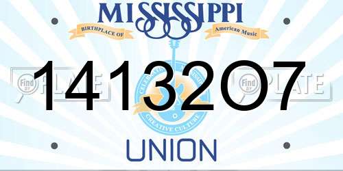 14132O7 Mississippi License Plate