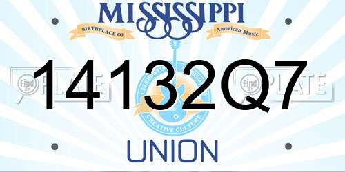 14132Q7 Mississippi License Plate