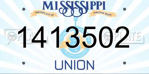 1413502 Mississippi License Plate