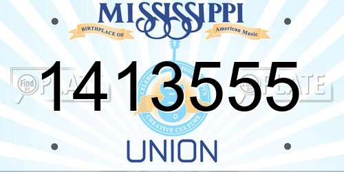 1413555 Mississippi License Plate