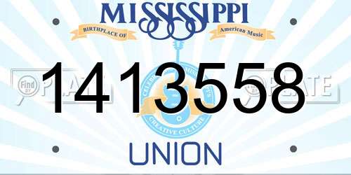 1413558 Mississippi License Plate