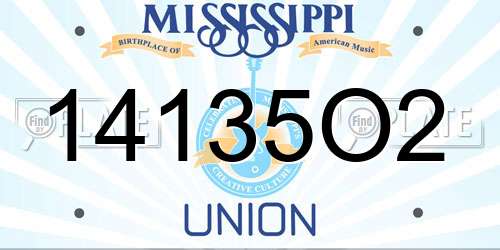 14135O2 Mississippi License Plate