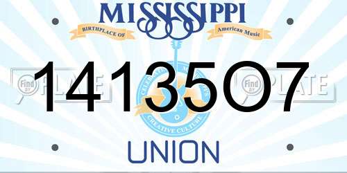 14135O7 Mississippi License Plate