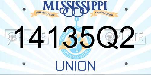 14135Q2 Mississippi License Plate