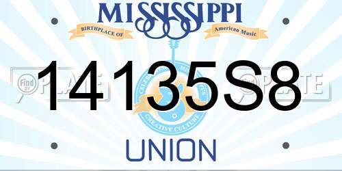 14135S8 Mississippi License Plate