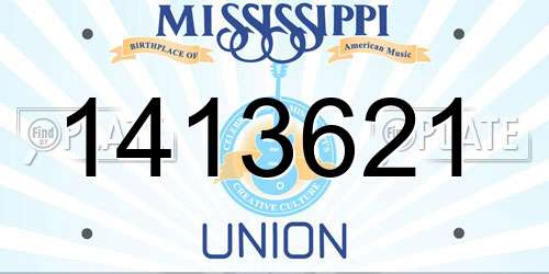 1413621 Mississippi License Plate