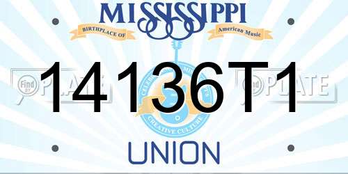 14136T1 Mississippi License Plate