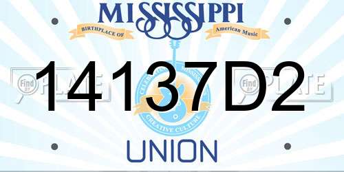 14137D2 Mississippi License Plate