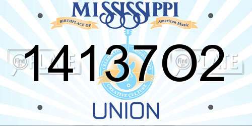 14137O2 Mississippi License Plate