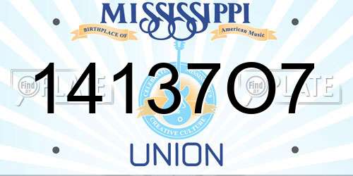 14137O7 Mississippi License Plate