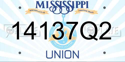 14137Q2 Mississippi License Plate