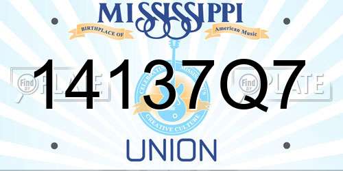 14137Q7 Mississippi License Plate